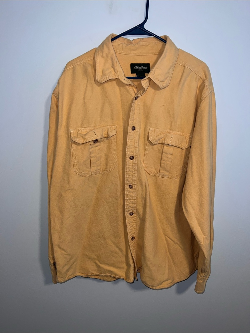 Eddie Bauer Light Yellow Casual Button-Up Shirt